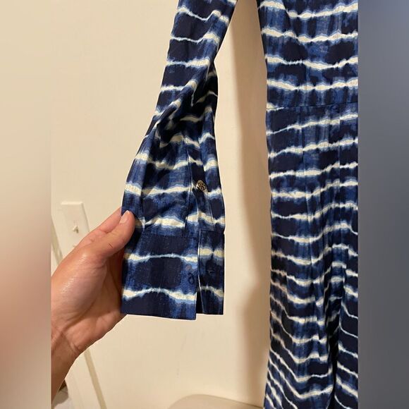 Tory Burch Tie Dye Shirt Dress in Blue Cotton - Picture 10 of 16